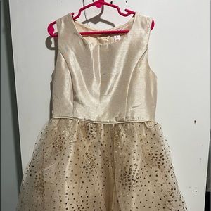 Gold Glitter Satin Dress